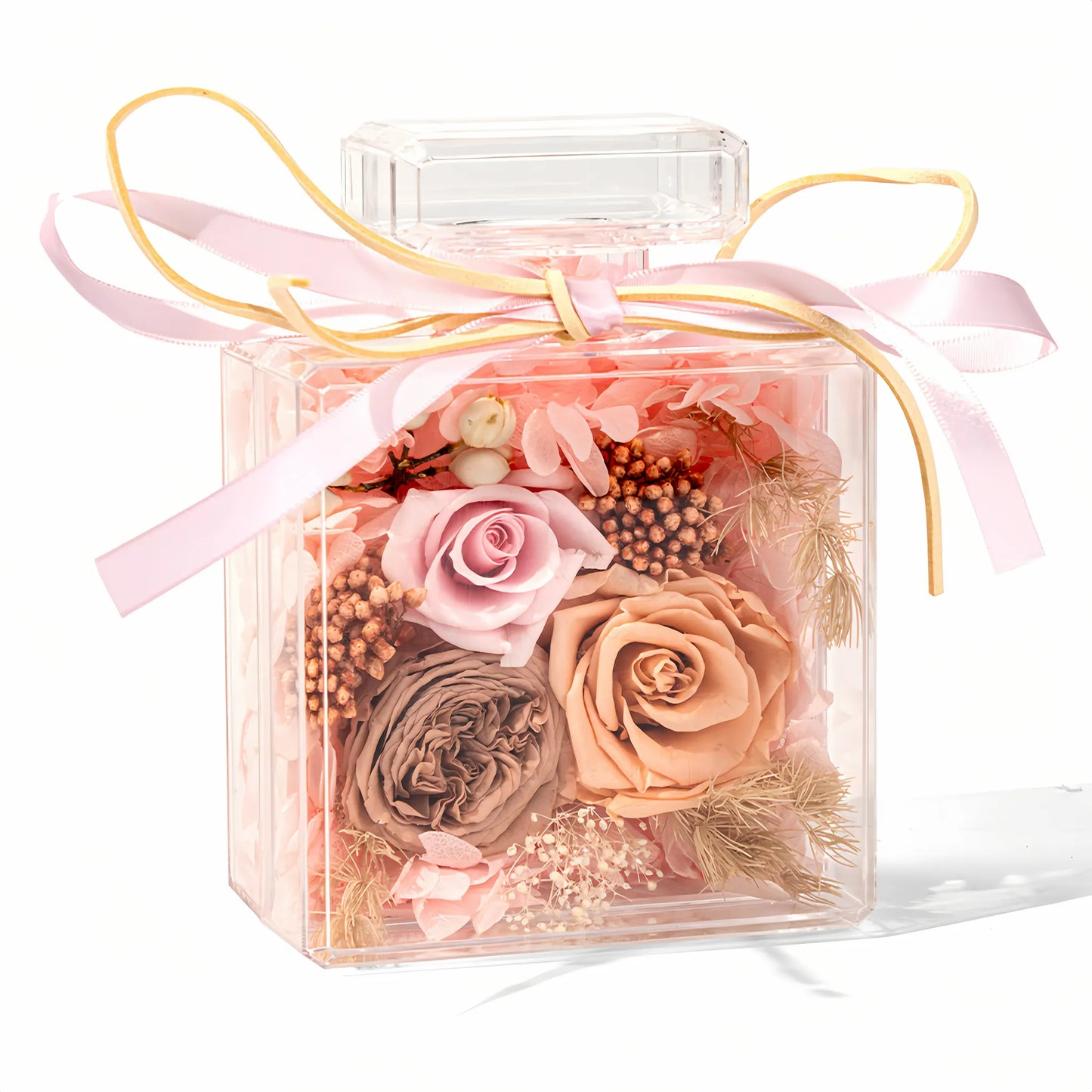 Dreamy Preserved Flower in Acrylic Perfume Bottle